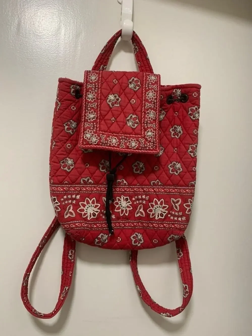 Vera Bradley Backpack Purse Red Bandana